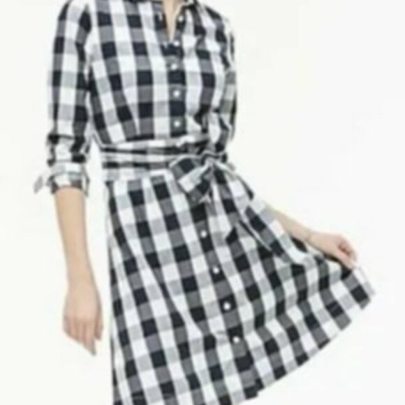 Like new! J.Crew Gingham Summer belted shirtdress size plus 16 - Picture 2 of 7